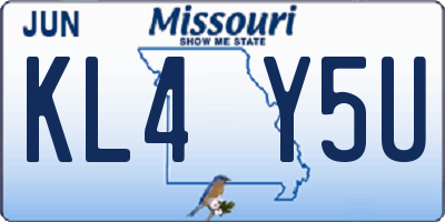 MO license plate KL4Y5U