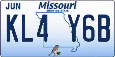 MO license plate KL4Y6B