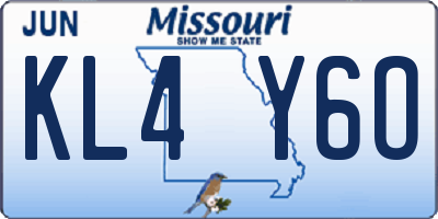 MO license plate KL4Y6O