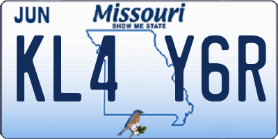 MO license plate KL4Y6R