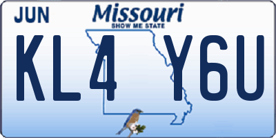 MO license plate KL4Y6U