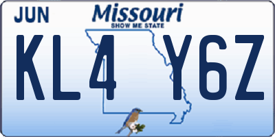MO license plate KL4Y6Z