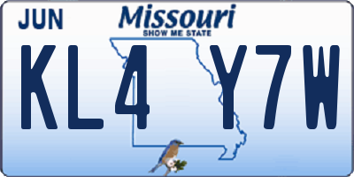 MO license plate KL4Y7W