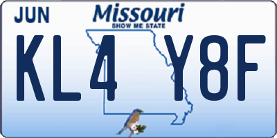 MO license plate KL4Y8F