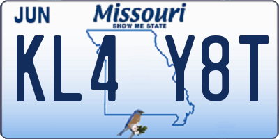 MO license plate KL4Y8T