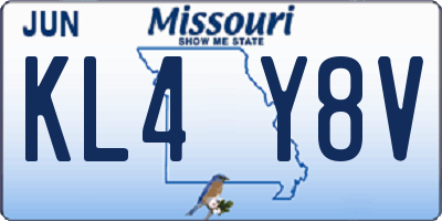 MO license plate KL4Y8V