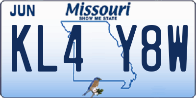 MO license plate KL4Y8W