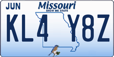 MO license plate KL4Y8Z