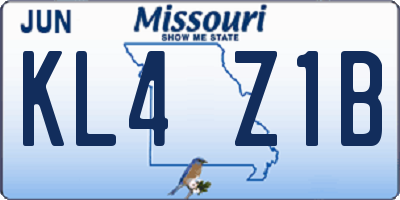 MO license plate KL4Z1B