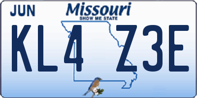 MO license plate KL4Z3E