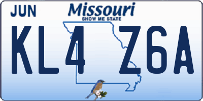 MO license plate KL4Z6A
