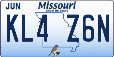 MO license plate KL4Z6N