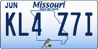 MO license plate KL4Z7I