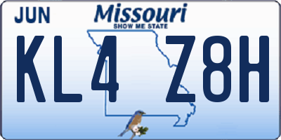 MO license plate KL4Z8H