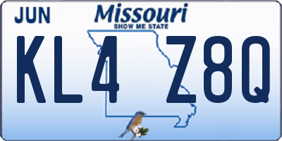 MO license plate KL4Z8Q