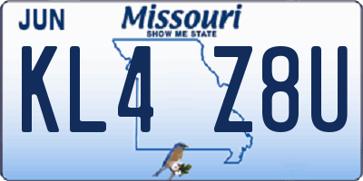 MO license plate KL4Z8U