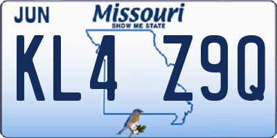 MO license plate KL4Z9Q