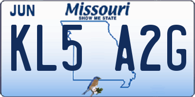 MO license plate KL5A2G