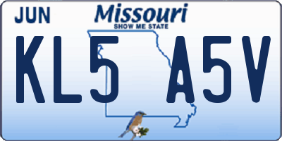 MO license plate KL5A5V