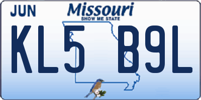 MO license plate KL5B9L