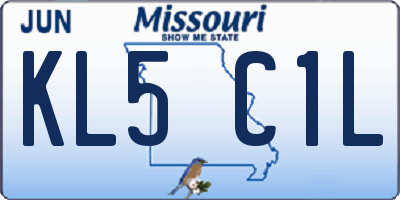 MO license plate KL5C1L