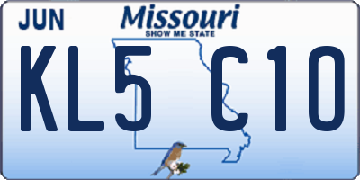 MO license plate KL5C1O