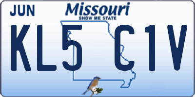 MO license plate KL5C1V