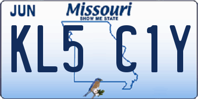 MO license plate KL5C1Y
