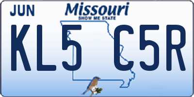 MO license plate KL5C5R