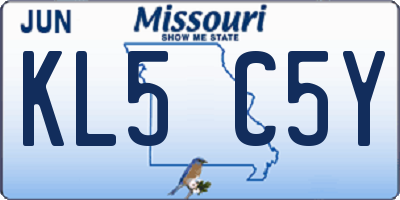 MO license plate KL5C5Y