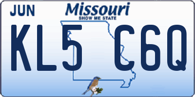 MO license plate KL5C6Q
