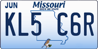 MO license plate KL5C6R