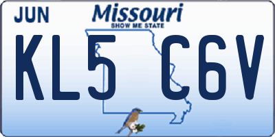 MO license plate KL5C6V