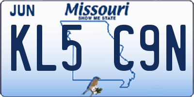 MO license plate KL5C9N
