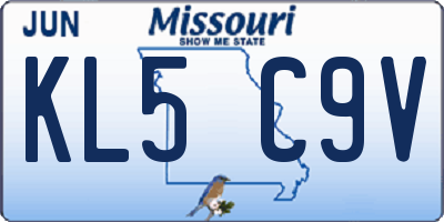 MO license plate KL5C9V