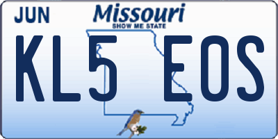 MO license plate KL5E0S