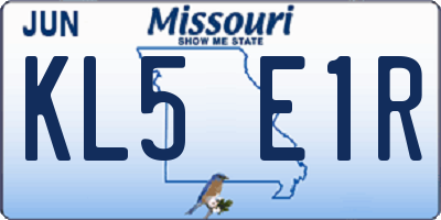 MO license plate KL5E1R