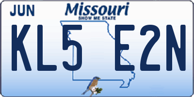 MO license plate KL5E2N