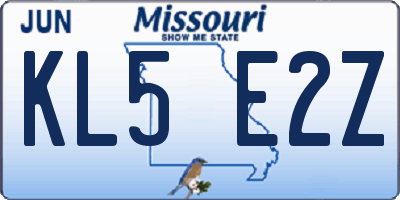 MO license plate KL5E2Z