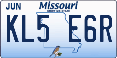 MO license plate KL5E6R