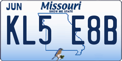 MO license plate KL5E8B