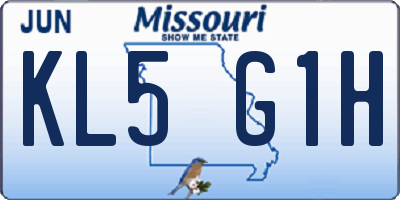 MO license plate KL5G1H