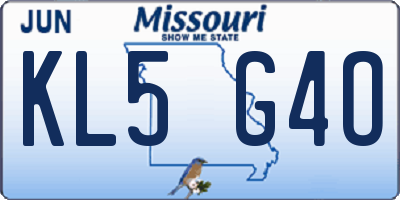 MO license plate KL5G4O