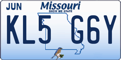 MO license plate KL5G6Y