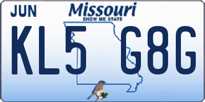 MO license plate KL5G8G