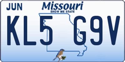 MO license plate KL5G9V