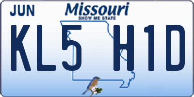 MO license plate KL5H1D