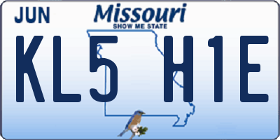 MO license plate KL5H1E