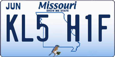 MO license plate KL5H1F