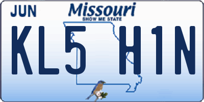 MO license plate KL5H1N